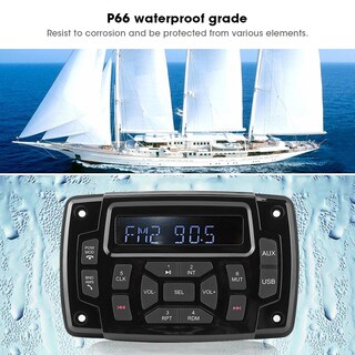 Foto 3 | Foto 3 | Radio Estéreo Marina Bluetooth Fm Am Receptor Estéreo Marino Reproductor De Mp3 Ip66 Receptor De Barco De 12v Impermeable/resi
