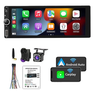 Foto 1 | Foto 1 | Finyqbet 1 Din Auto Estéreo Radio De Coche Compatible Con Apple Carplay Android Auto Usb Tipo C Visualización Táctil De 6.9 Pul