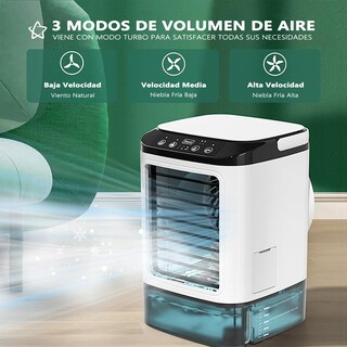 Foto 4 | Foto 4 | Tyegdavd Aire Acondicionado Portatil Enfriador De Aire Mini Con Bandeja De Hielo Y Depósito De Agua Tanque De 900 Ml Luces De