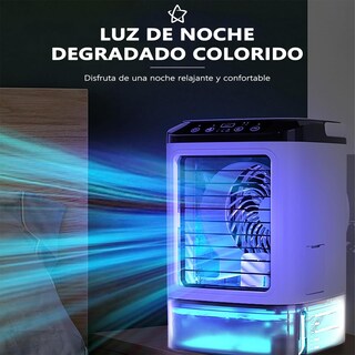 Foto 5 | Foto 5 | Tyegdavd Aire Acondicionado Portatil Enfriador De Aire Mini Con Bandeja De Hielo Y Depósito De Agua Tanque De 900 Ml Luces De