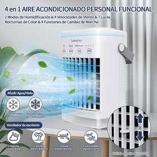 Foto 2 | Foto 2 | Yyugolo 700ml Aire Acondicionado Portátil Ventilador Humidificador Enfriador De Aire Evaporativo 3 En 1 3 Velocidades 7 Colore