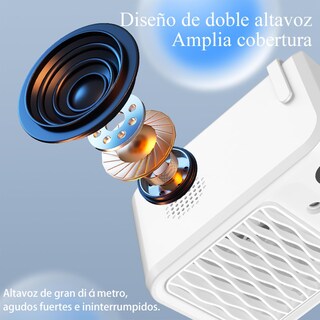Foto 6 | Foto 6 | Aire Acondicionado Portátil Mini Enfriador De Aire Evaporativo Con Humidificación Y Altavoz Bluetooth 3 Velocidades Y 1l Tanqu