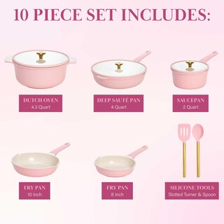 Foto 3 | Foto 3 | Paris Hilton - Juego De Utensilios De Cocina Antiadherentes De Cerámica De Aluminio Fundido Con Revestimiento Antiadherente De D