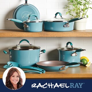 Foto 6 | Foto 6 | Rachael Ray Cucina - Batería De Cocina Antiadherente Porcelana Dura 12 Piezas Azul Aqua