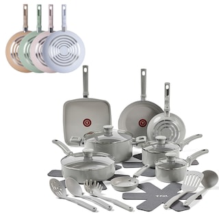 Foto 1 | Foto 1 | T-fal Bateria De Cocina Refresh De Cerámica Con Sartenes Y Ollas Antiadherentes 20 Piezas Sin Pfoa Y Ptfe Apto Para Horno C