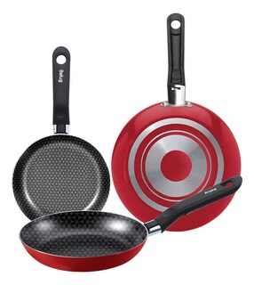 Foto 1 | Foto 1 | Juego De Sartenes Con Antiadherente Rojos