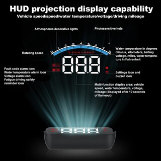 Foto 4 | Foto 4 | Toothbace - Visualización De Cabeza Para Coche Universal De 3.5 Pulgadas Interfaz Hud Obd2 Proyector De Parabrisas Digital V