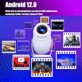Foto 3 | Foto 3 | Oryu Proyector Portátil Mini Cañones Proyectores 4k Full Hdandroid 12 Bluetooth 2.4g/5g Wifi6 10000 Lúmenes Auto Keystone para