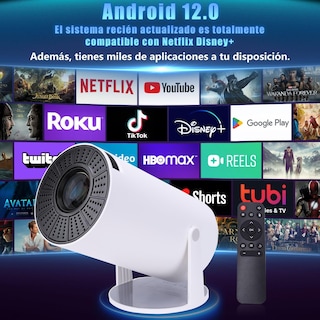 Foto 2 | Foto 2 | Aoso Mini Proyector Portátil 【android12】 Soporte 1080p Full Hd Proyectors 200ansi Wifi 6 Y Bluetooth 5.0 Proyectores Home Theat