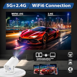Foto 2 | Foto 2 | Proyector Wifi Proyector 4k Con Bluetooth 5.1 2.4g/5g Wifi 6 200 Ansi Sistema Incorporado Mini Proyector Portátil Con Usb Y