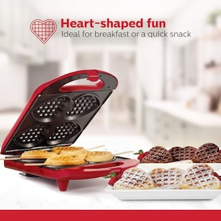 Foto 2 | Foto 2 | Holstein Housewares - Gofrera Antiadherente Con Forma De Corazón Roja - Hace 4 Gofres En Forma De Corazón En Minutos