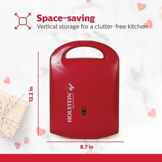Foto 6 | Foto 6 | Holstein Housewares - Gofrera Antiadherente Con Forma De Corazón Roja - Hace 4 Gofres En Forma De Corazón En Minutos