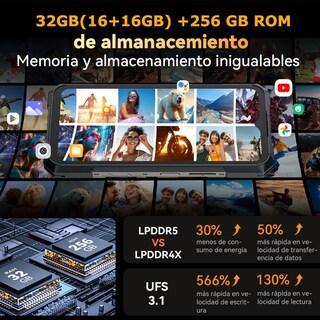 Foto 4 | Foto 4 | Cubot Celular Kingkong X Robusto Dual Sim 256 Gb 16 Gb Ram 10200mah Android 14 (negro)
