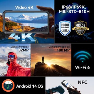 Foto 5 | Foto 5 | Cubot Celular Kingkong X Robusto Dual Sim 256 Gb 16 Gb Ram 10200mah Android 14 (negro)