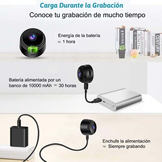 Foto 4 | Foto 4 | Camara Espia Wifi Oculta 1080p Hd Detección De Movimiento Con Visión Nocturna Mini Cámara Espía soporta Grabación Cíclica múltip