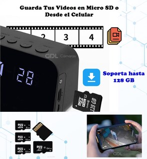 Foto 6 | Foto 6 | Tecno-10 Innovacion Camara Espia Reloj Despertador Wifi Camara Espia Oculta Vision Nocturna Sensor De Movimiento Monitoreo En