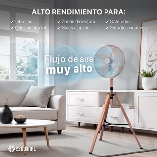 Foto 5 | Foto 5 | Esquimal Ventilador De Pedestal Con Tripié  Aspas De Aluminio  50w  Altura Ajustable Hasta 160 Cm  Oscilación 70°  3 Velocidades