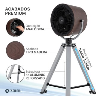 Foto 4 | Foto 4 | Esquimal Ventilador De Pedestal Con Tripié Tipo Reflector Estilo Retro Industrial Altura Ajustable 3 Velocidades. Decoración