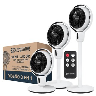 Foto 1 | Foto 1 | Esquimal Ventilador De Pedestal Giratorio Con Altura 3 En 1 Ajustable A Escritorio Y Piso 9 Velocidades Oscilación 120° Panta