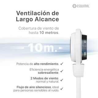 Foto 3 | Foto 3 | Esquimal Ventilador De Pedestal Giratorio Con Altura 3 En 1 Ajustable A Escritorio Y Piso 9 Velocidades Oscilación 120° Panta