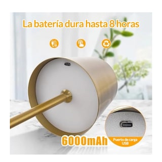 Foto 4 | Foto 4 | Lampara Escritorio Buró Mesa Luz De Noche Led 2pcs Dorado