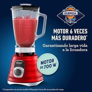 Foto 4 | Foto 4 | Oster Licuadora Clásica Roja 3 Velocidades Vaso De Vidrio Blst4126r013