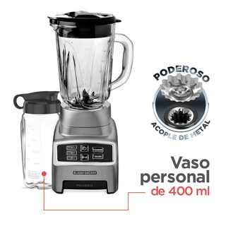 Foto 6 | Foto 6 | Black+decker Licuadora Pulverix Digital Con Vaso Personal 3 Velocidades Con 6 Cuchillas Y Jarra De Vidrio 1.5lts 700 Watts De