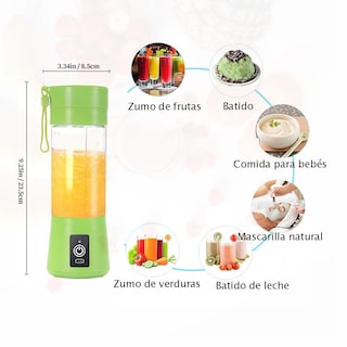 Foto 2 | Foto 2 | Batidora Portátil 150 Watt Para Batidos Y Smoothies 380 Ml Batidora De Viaje Recargable Por Usb Botella Sin Bpa Con Cepillo