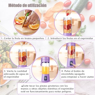Foto 5 | Foto 5 | Batidora Portátil 150 Watt Para Batidos Y Smoothies 380 Ml Batidora De Viaje Recargable Por Usb Botella Sin Bpa Con Cepillo