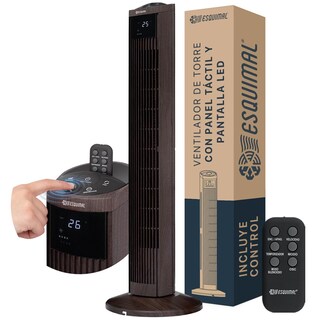 Foto 1 | Foto 1 | Esquimal Ventilador De Torre 95 Cm Silencioso Panel Táctil Led Con Temperatura Oscilante 70° 3 Velocidades Temporizador 15