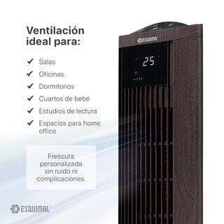 Foto 4 | Foto 4 | Esquimal Ventilador De Torre 95 Cm Silencioso Panel Táctil Led Con Temperatura Oscilante 70° 3 Velocidades Temporizador 15