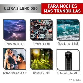 Foto 3 | Foto 3 | Ventilador De Torre Eole Infinite T-fal Estilo Y Frescura Con Temporizador Mecanico Amplia Cobertura Y 3 Velocidades Color Ne