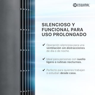 Foto 3 | Foto 3 | Esquimal Ventilador De Torre Silencioso Pantalla Led Con Temperatura Oscilante 90° 3 Velocidades Temporizador 12 Hrs Y Cont