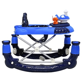 Foto 6 | Foto 6 | Andadera Para Bebé Mecedora Diseño De Hongo Musical Bastón Con Toldo Altura Ajustable Plegable Ruedas De Goma - Azul