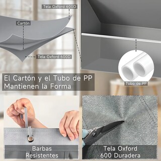 Foto 3 | Foto 3 | Organizador De Pared Multifuncional De Tela Oxford 600d Eo Safe Imports Esi-21995 Gris