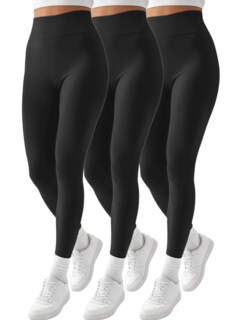 Foto 1 | Foto 1 | Set 3 Mallones Mujer Leggings Stretch Leggins Lic-071-px3 Negro negro Y Negro Mayon Mallas