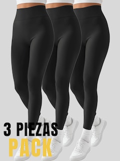 Foto 5 | Foto 5 | Set 3 Mallones Mujer Leggings Stretch Leggins Lic-071-px3 Negro negro Y Negro Mayon Mallas