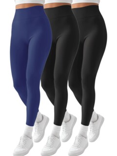 Foto 1 | Foto 1 | Set 3 Mallones Mujer Leggings Stretch Leggins Lic-071-px3 Negro negro Y Marino Mayon Mallas