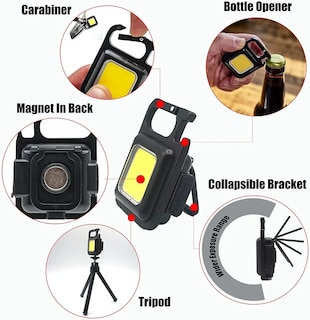 Foto 4 | Foto 4 | Set De 3 Linternas Recargables Por USB en forma de Llavero Portátil Magnética Con Soporte Y Abrebolleta