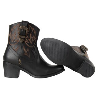 Foto 5 | Foto 5 | Botín Vaquero De Mujer Cowboy Rodeo Estilo Y Elegancia Western Juvenil Color Negro Hebilla