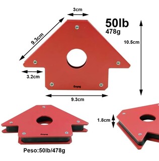 Foto 2 | Foto 2 | Imán Escuadra Para Soldar Belug Magnética Herramientas 50 Lb 4 Pzs Rojo