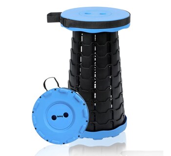 Foto 1 | Foto 1 | Banco Retráctil Belug Taburete Plegable Portátil Azul Con Negro
