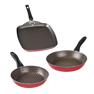 Foto 1 | Foto 1 | Juego De 2 Sartenes Y 1 Comal Cinsa Magnífica De Aluminio Con Antiadherente 3 Pz Rojo