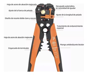 Foto 3 | Foto 3 | Mano Alicates Belug Pelacables Multifunción De 8 Pulgadas Naranja