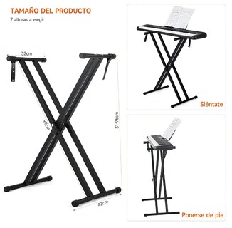 Foto 3 | Foto 3 | Soporte Premium Xtellar Para Teclados Musicales Plegable Y Portátil - Base Estable Ajustable Y Multifuncional