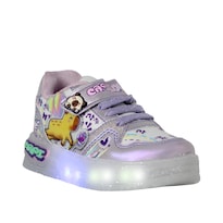 Tenis Choclo Con Luces Led Capibara Capybara Para Niña Lila Brillante Glitter Comodo Ligero Casual