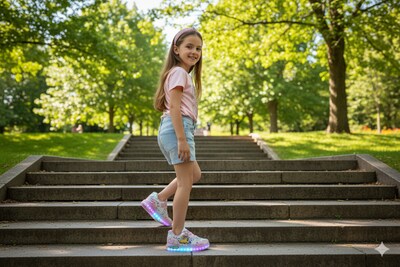 Foto 8 | Foto 8 | Tenis Choclo Con Luces Led Capibara Capybara Para Niña Lila Brillante Casual Comodo Ligero