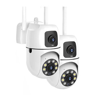Foto 1 | Foto 1 | Cámara De Seguridad Wifi Doble Lente Visión Hd 4mp 2 Piezas Eo Safe Imports Esi-22021 Blanco