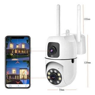 Foto 3 | Foto 3 | Cámara De Seguridad Wifi Doble Lente Visión Hd 4mp 2 Piezas Eo Safe Imports Esi-22021 Blanco