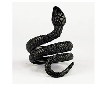 Foto 2 | Foto 2 | Anillo Víbora Xtellar Negro Acero Inoxidable Unisex Serpiente